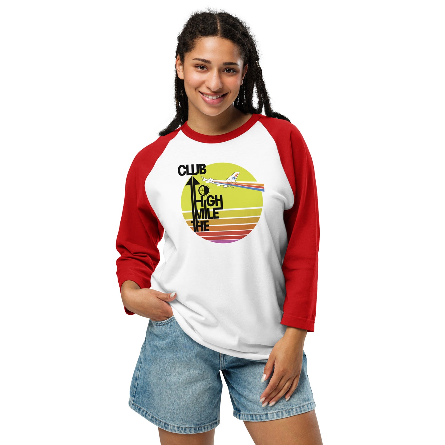 Retro "Mile High Club" Raglan Tee - Unisex - 6 COLORS