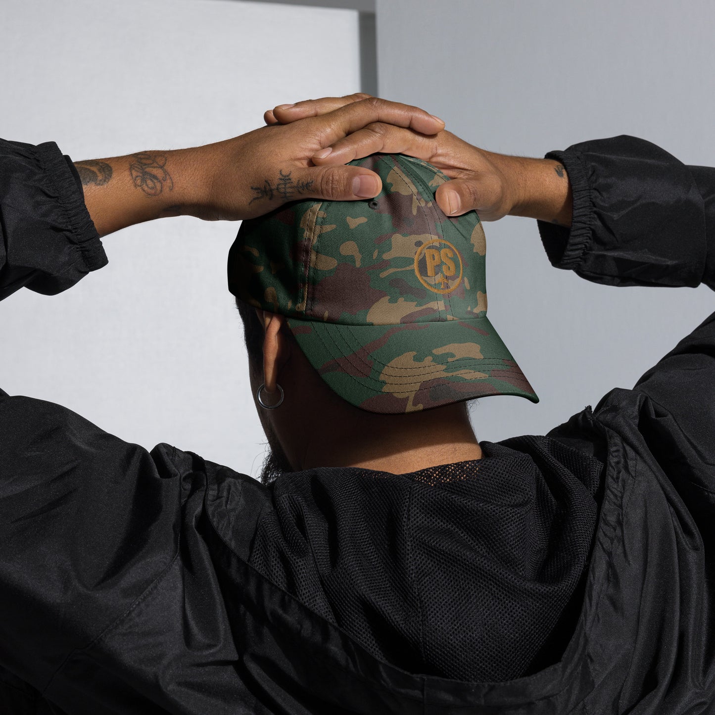 PS Embroidered Logo Camo Dad Hat