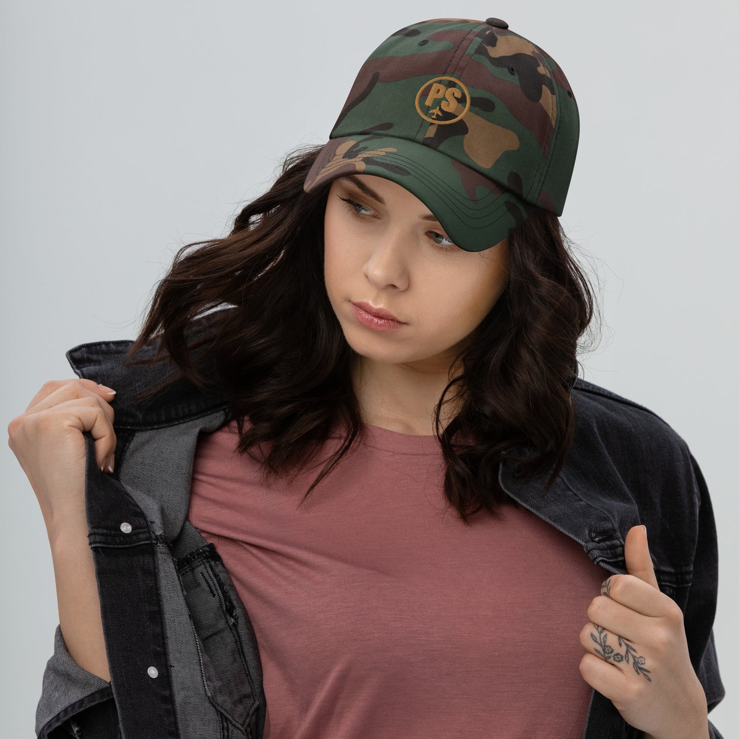 PS Embroidered Logo Camo Dad Hat