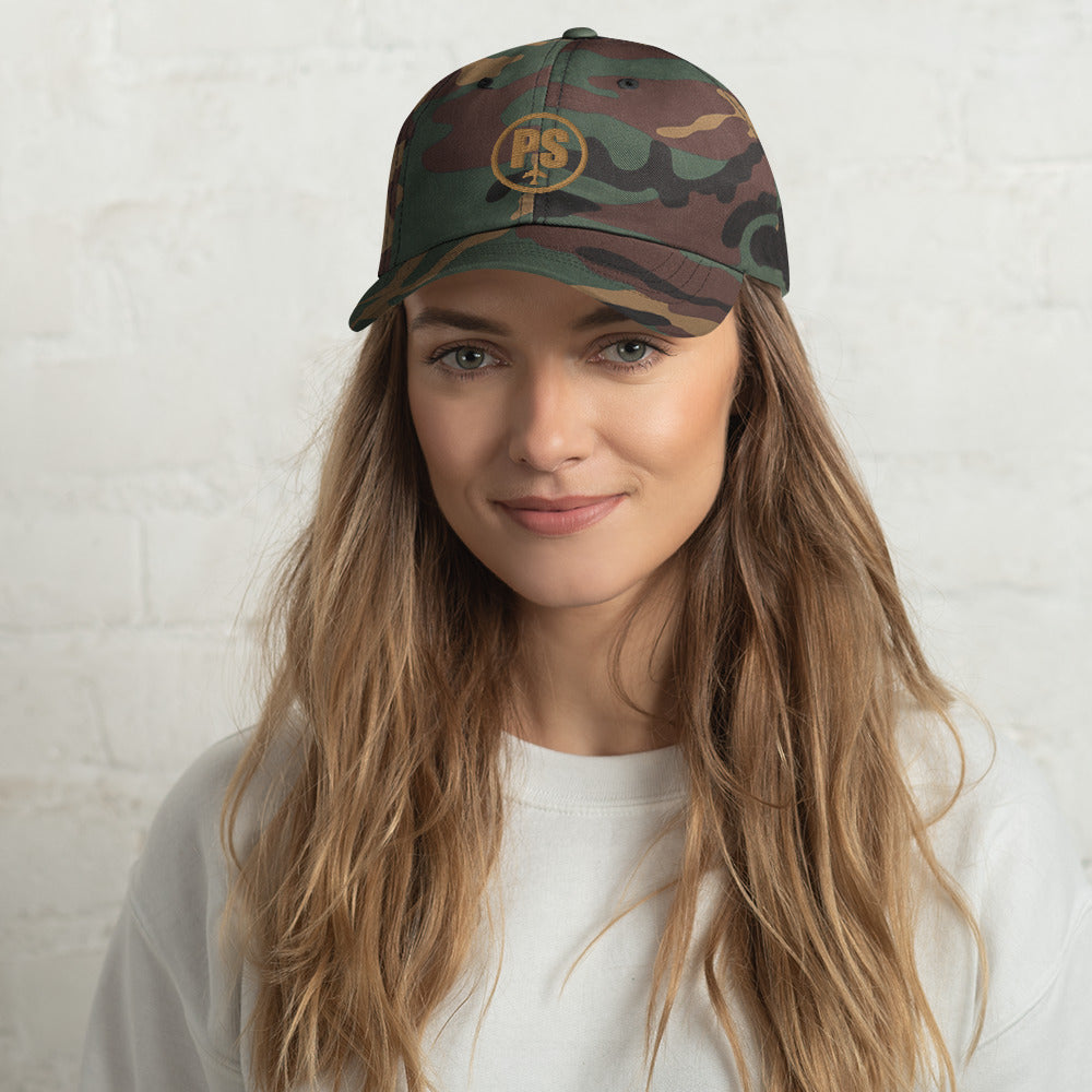 PS Embroidered Logo Camo Dad Hat