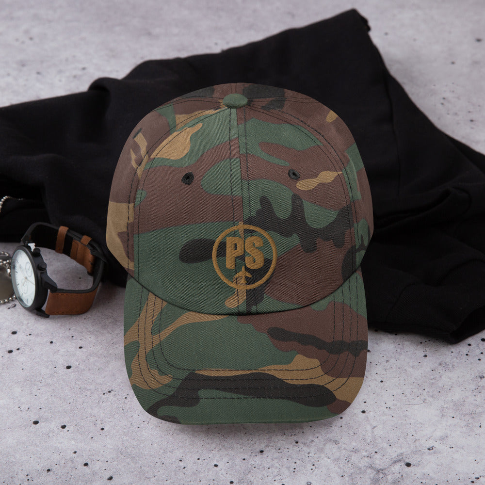 PS Embroidered Logo Camo Dad Hat