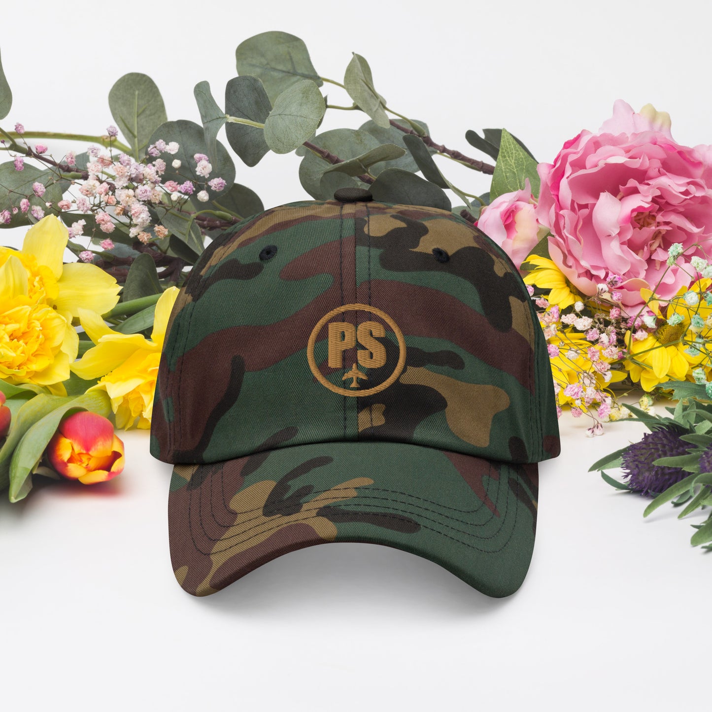 PS Embroidered Logo Camo Dad Hat
