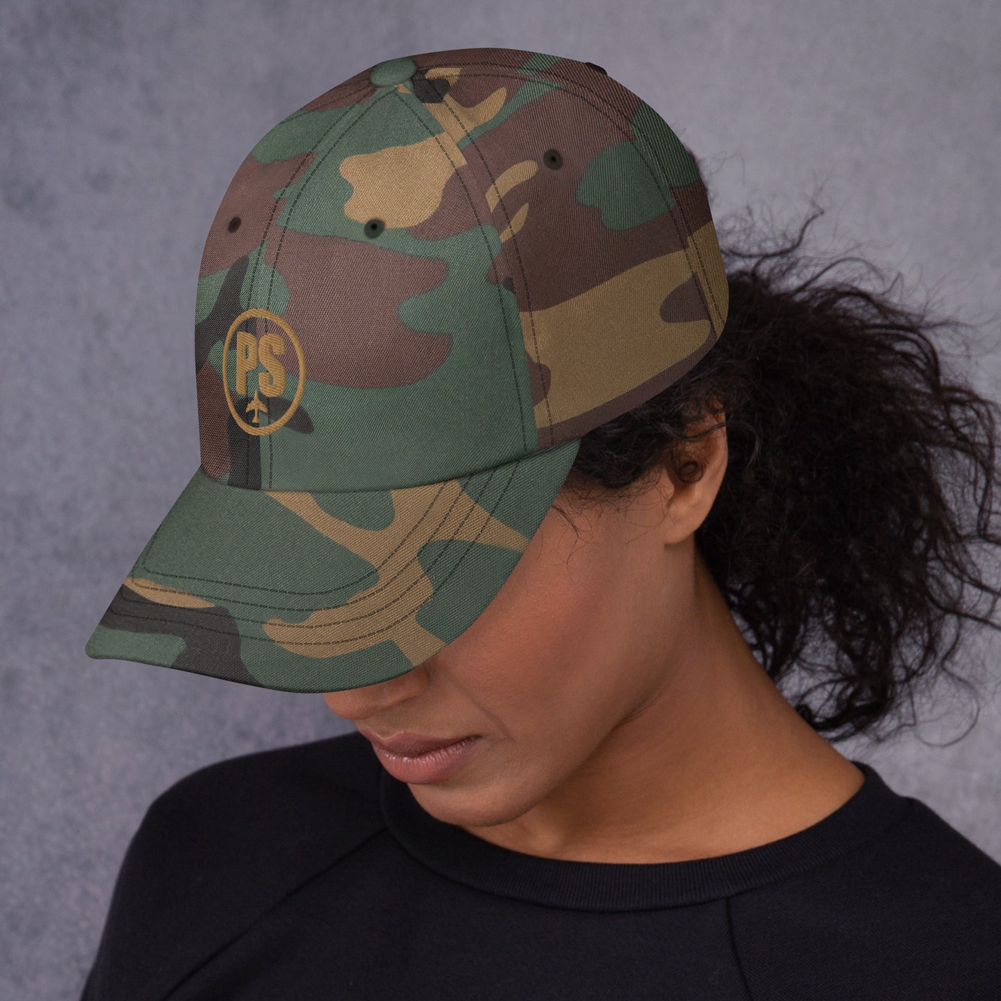 PS Embroidered Logo Camo Dad Hat