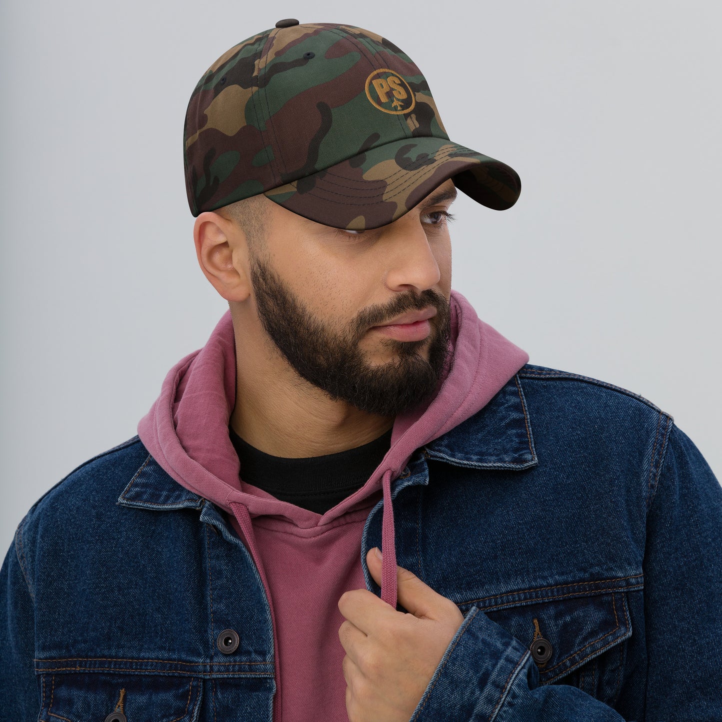 PS Embroidered Logo Camo Dad Hat