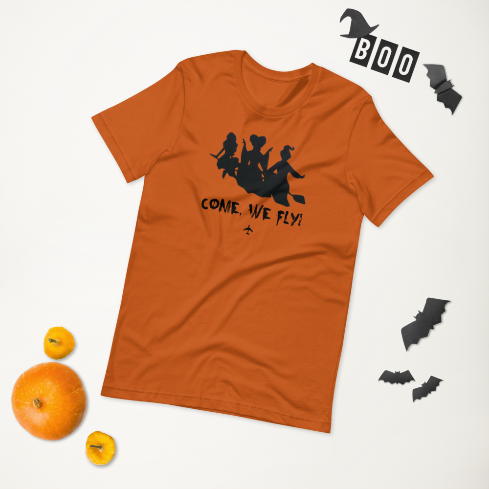 "Come, We Fly!" Hocus Pocus Tee - UNISEX - ORANGE - 2 COLORS