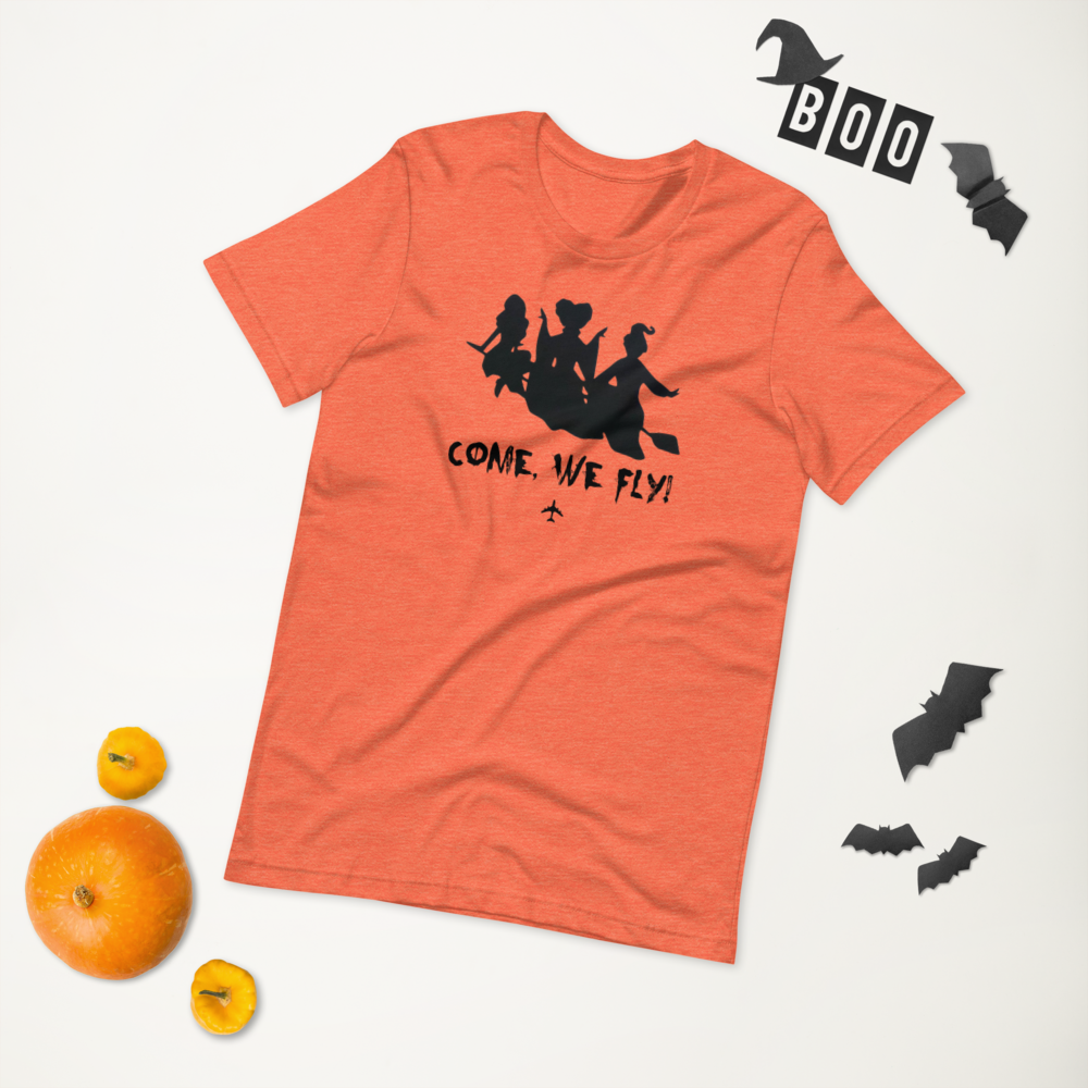 "Come, We Fly!" Hocus Pocus Tee - UNISEX - ORANGE - 2 COLORS