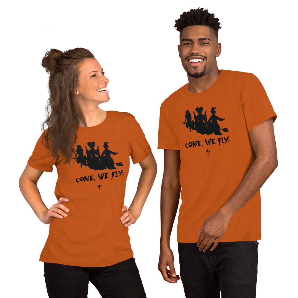 "Come, We Fly!" Hocus Pocus Tee - UNISEX - ORANGE - 2 COLORS