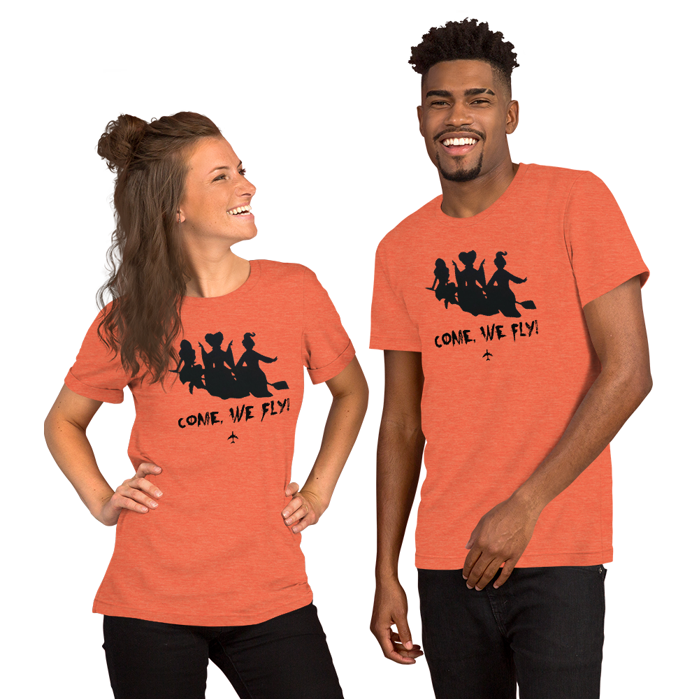 "Come, We Fly!" Hocus Pocus Tee - UNISEX - ORANGE - 2 COLORS