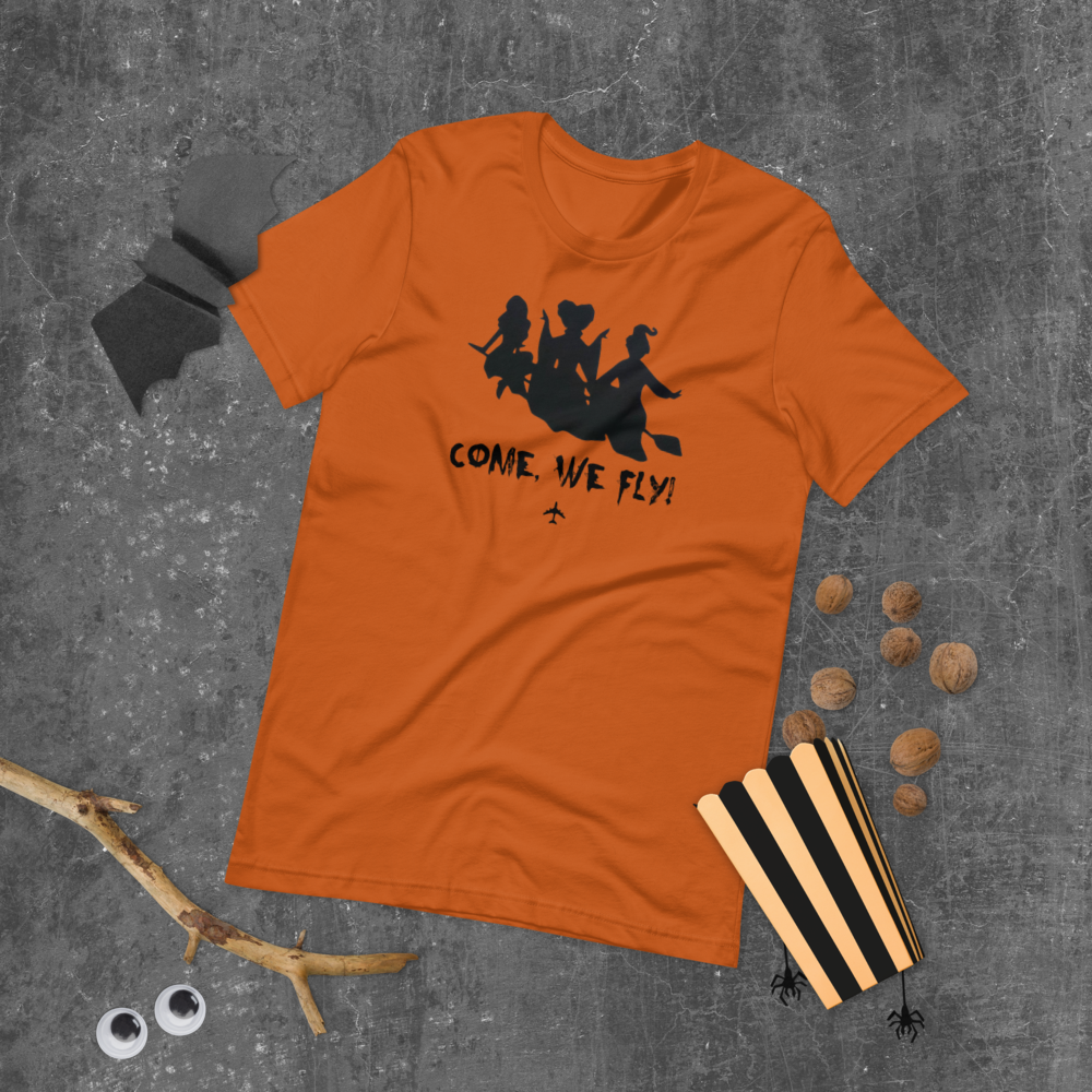 "Come, We Fly!" Hocus Pocus Tee - UNISEX - ORANGE - 2 COLORS
