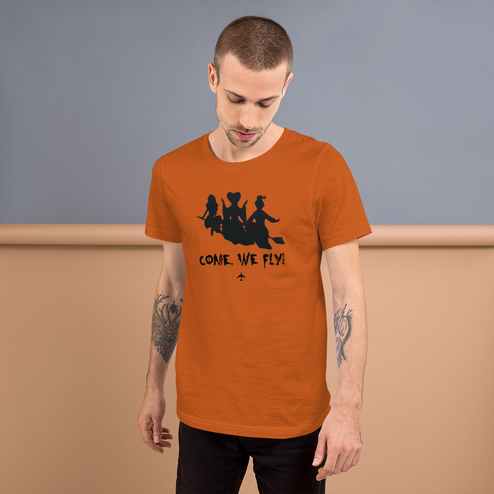 "Come, We Fly!" Hocus Pocus Tee - UNISEX - ORANGE - 2 COLORS