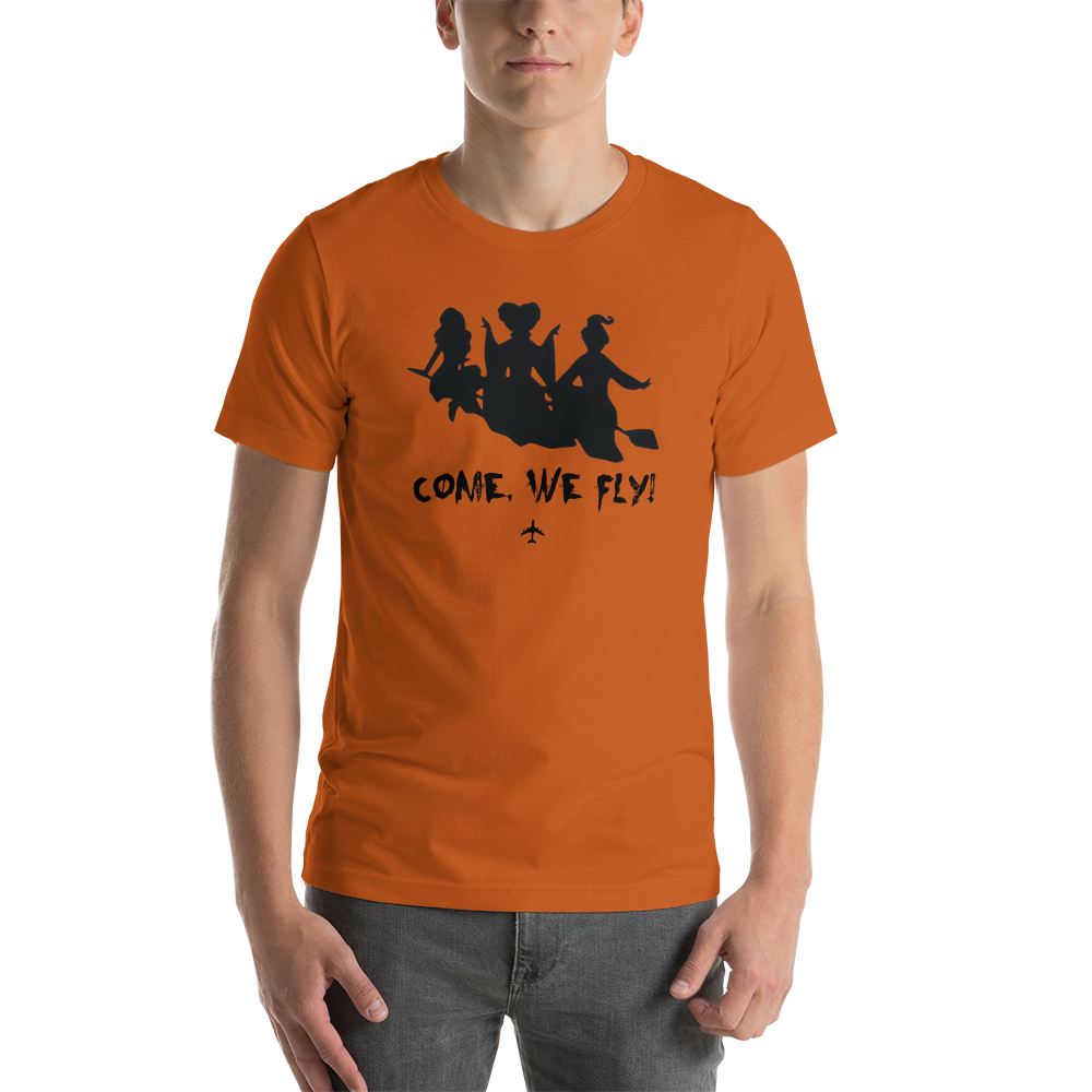 "Come, We Fly!" Hocus Pocus Tee - UNISEX - ORANGE - 2 COLORS