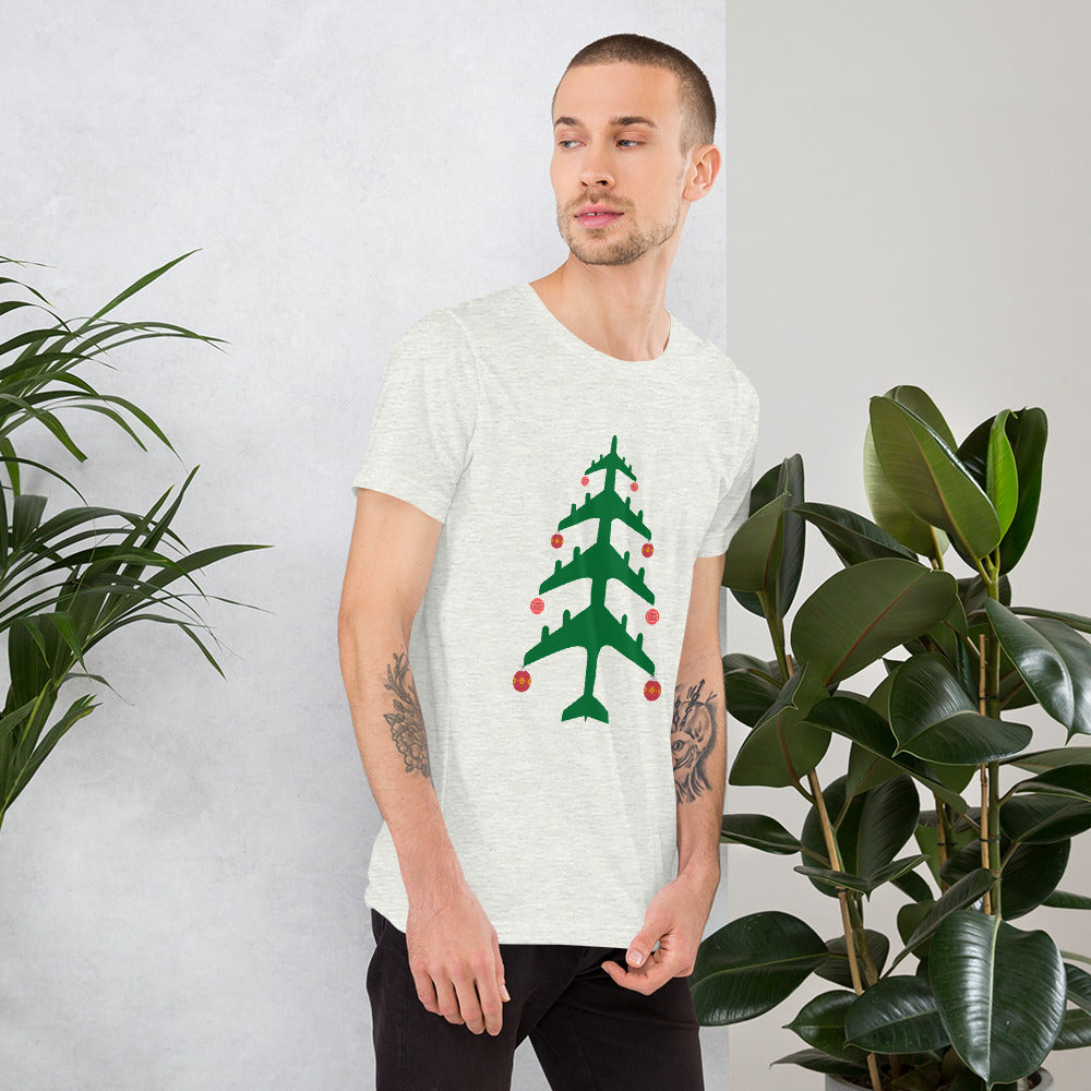 Airplane Christmas Tree Tee - UNISEX - 4 COLORS