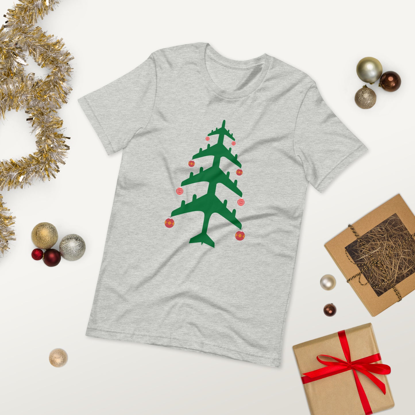 Airplane Christmas Tree Tee - UNISEX - 4 COLORS