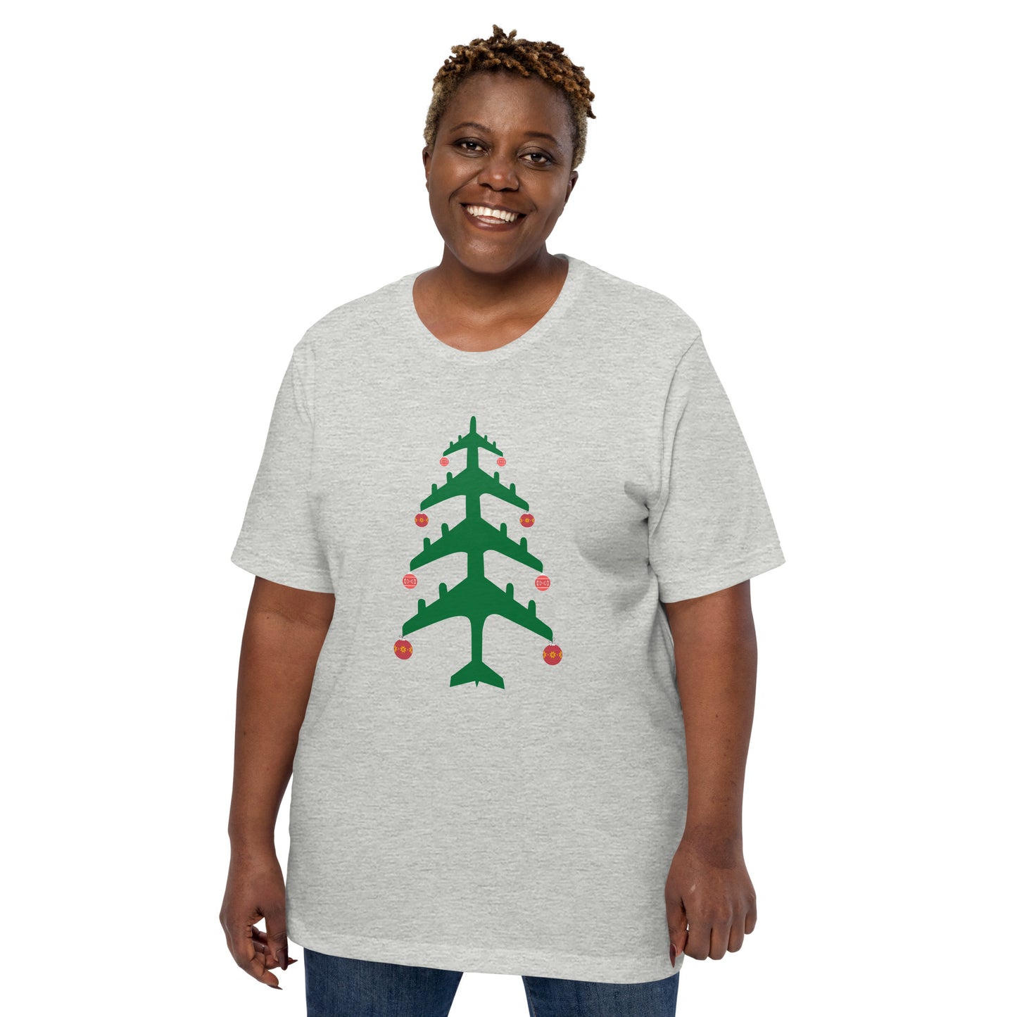 Airplane Christmas Tree Tee - UNISEX - 4 COLORS