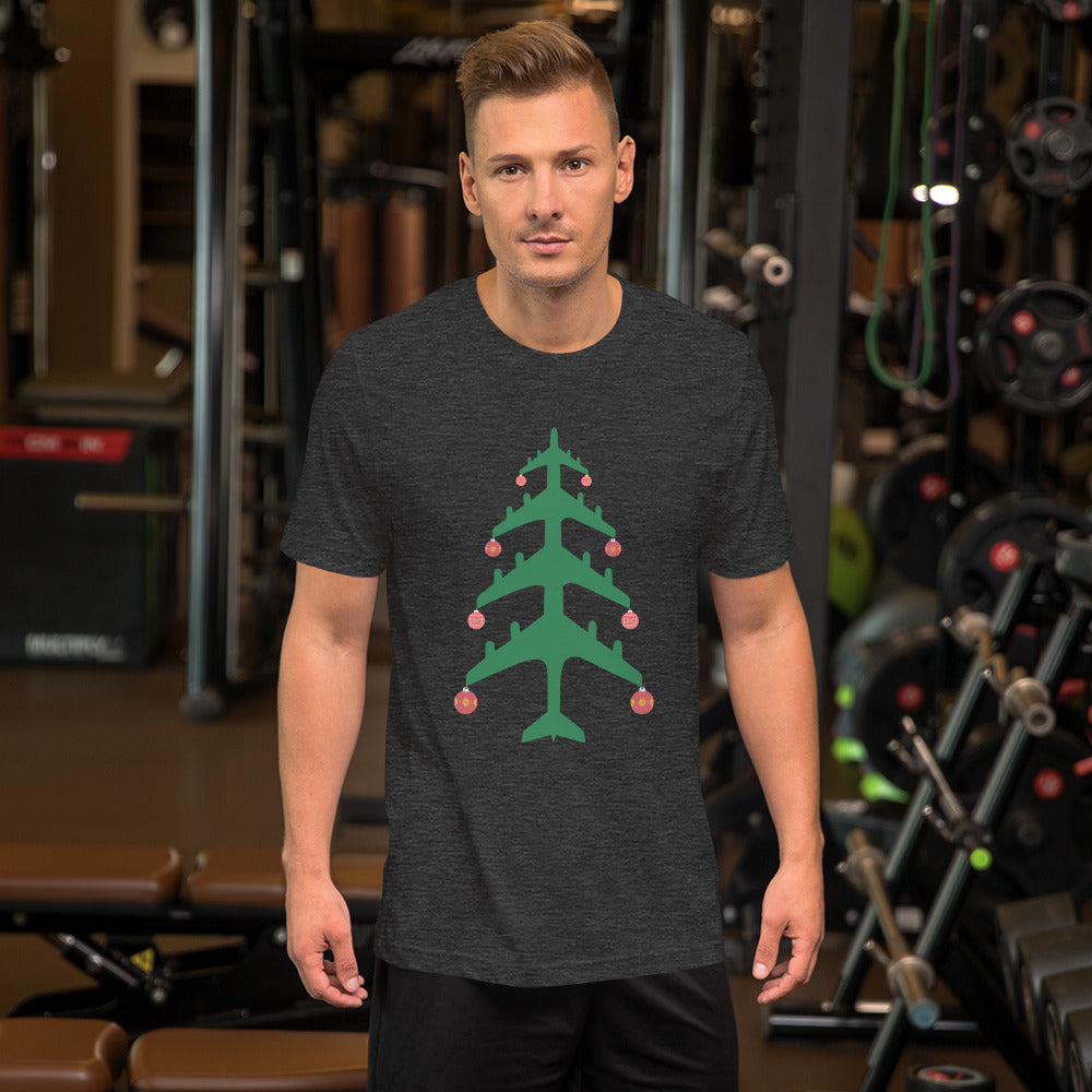 Airplane Christmas Tree Tee - UNISEX - 4 COLORS