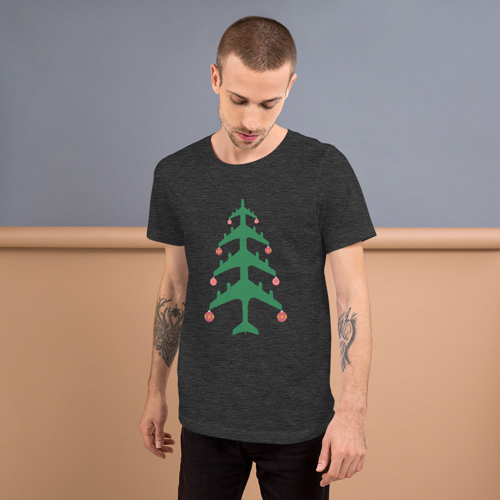 Airplane Christmas Tree Tee - UNISEX - 4 COLORS