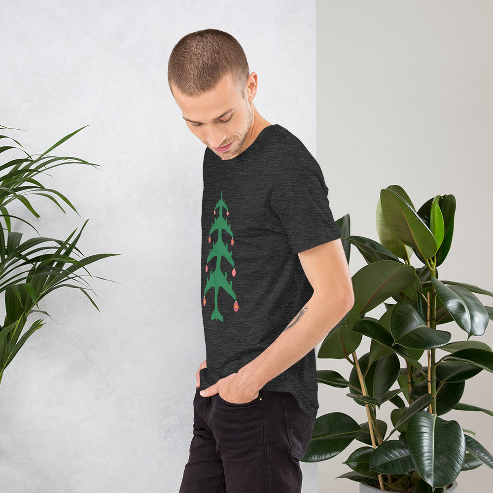 Airplane Christmas Tree Tee - UNISEX - 4 COLORS