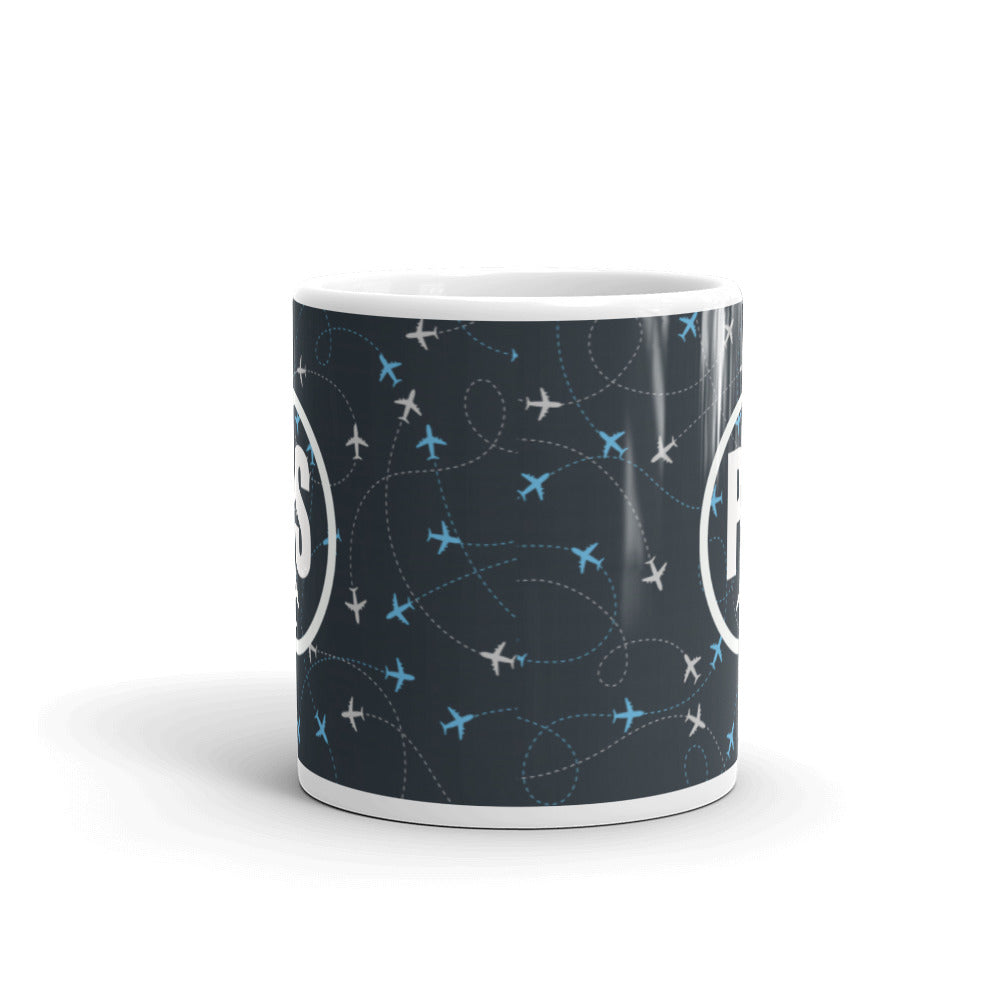 "Around The World" Airplane PS Logo Mug - 11oz
