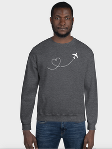 "Just Plane Love" Crewneck Sweatshirt - UNISEX - 8 COLORS