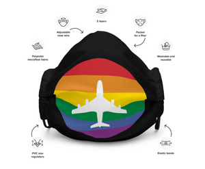 Plane Pride Face Mask (with nose wire and pocket for filter)