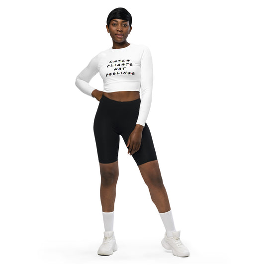 Catch Flights "Friends Long-Sleeve Crop Top (RECYCLED MATERIAL)