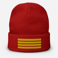 4 Stripes Embroidered Pilot Beanie - UNISEX - 3 COLORS
