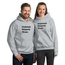 "Airplanes & Respect & Shoes" Helvetica Hoodie - UNISEX - 8 COLORS