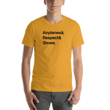 "Airplanes & Respect & Shoes" Helvetica Tee - UNISEX - 8 COLORS