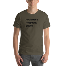 "Airplanes & Respect & Shoes" Helvetica Tee - UNISEX - 8 COLORS