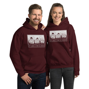 "Am I Going To Make My Connection?" Cartoon Hoodie - UNISEX - 7 COLORS