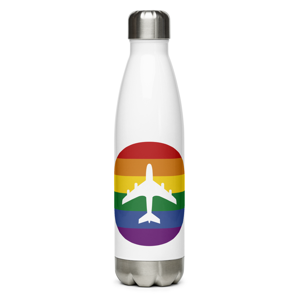 Rainbow Plane Stainless Steel Water Bottle