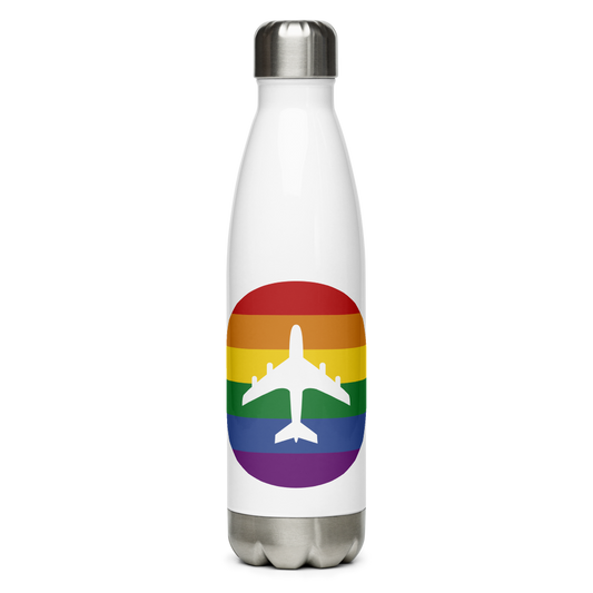 Rainbow Plane Stainless Steel Water Bottle