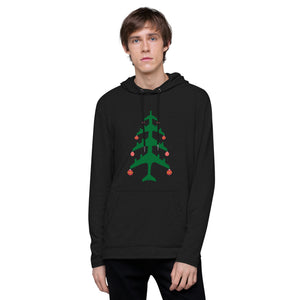 Airplane Christmas Tree Lightweight Hoodie - UNISEX - 2 COLORS