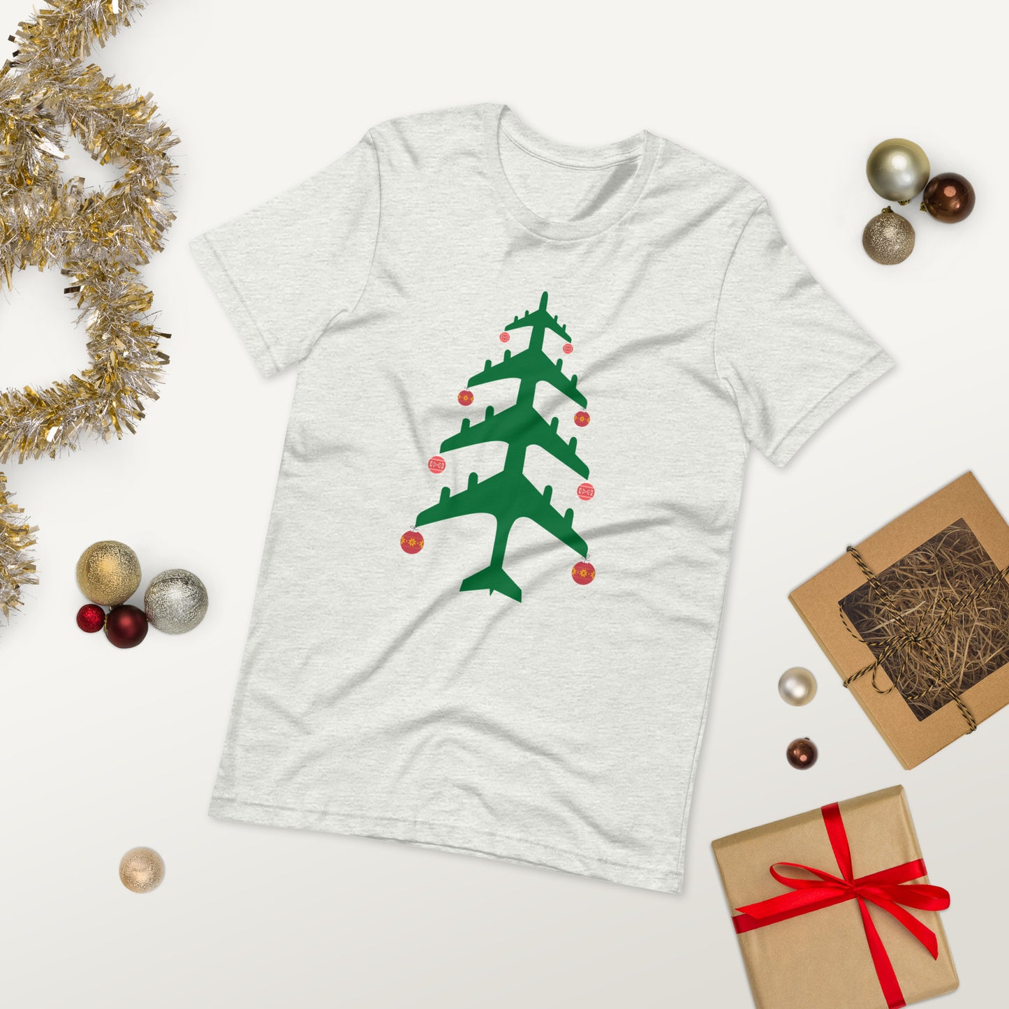 Airplane Christmas Tree Tee - UNISEX - 4 COLORS