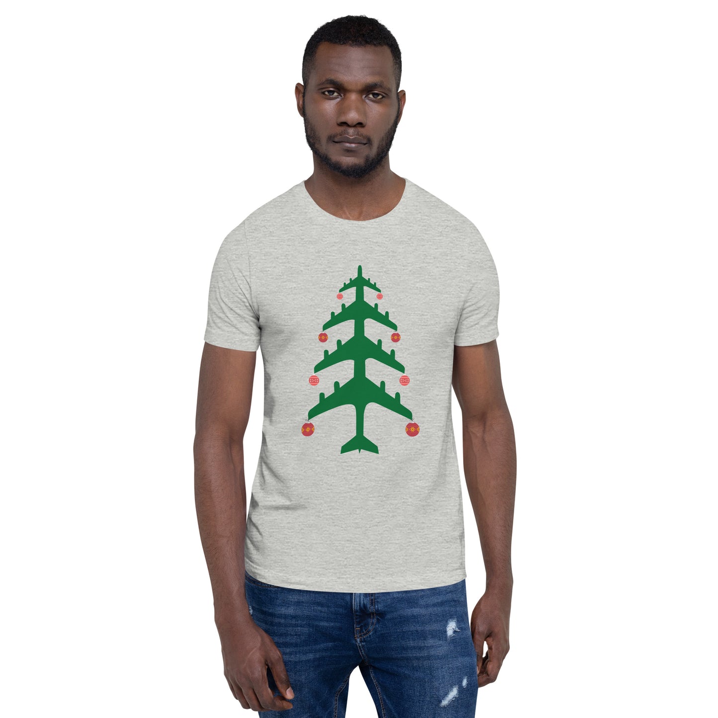 Airplane Christmas Tree Tee - UNISEX - 4 COLORS