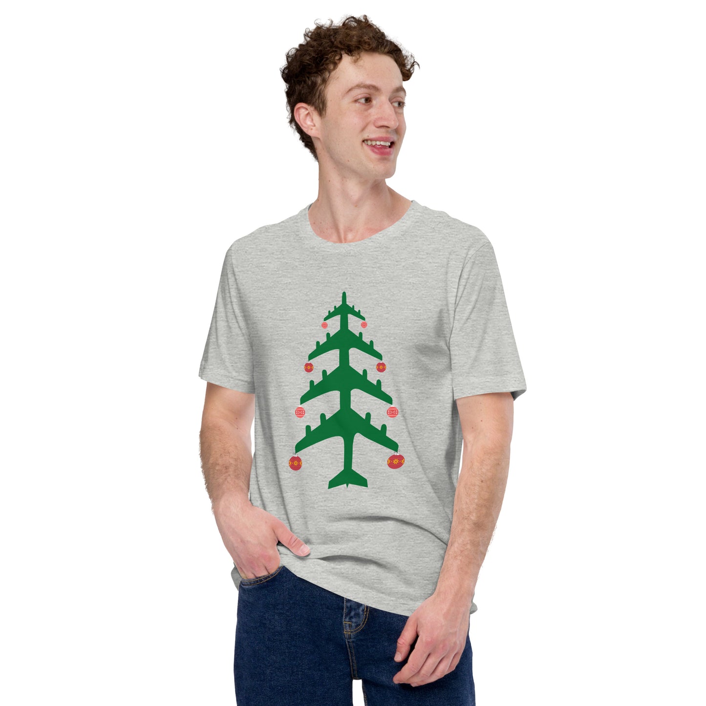 Airplane Christmas Tree Tee - UNISEX - 4 COLORS