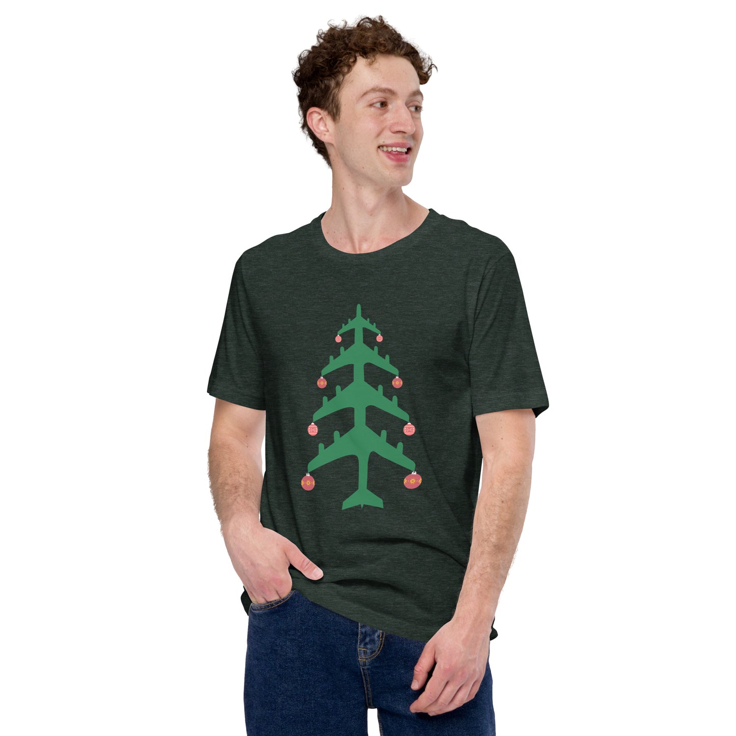 Airplane Christmas Tree Tee - UNISEX - 4 COLORS