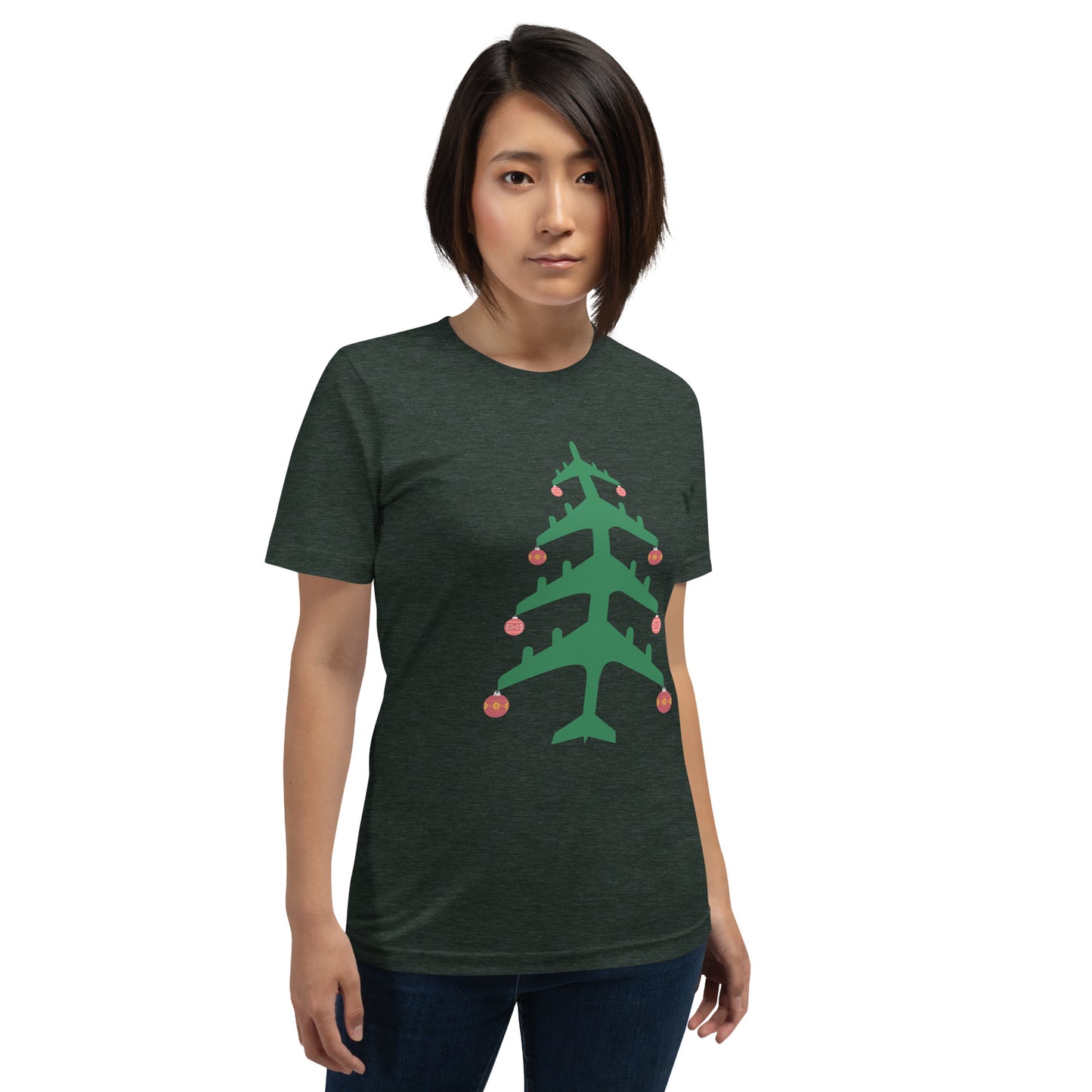 Airplane Christmas Tree Tee - UNISEX - 4 COLORS