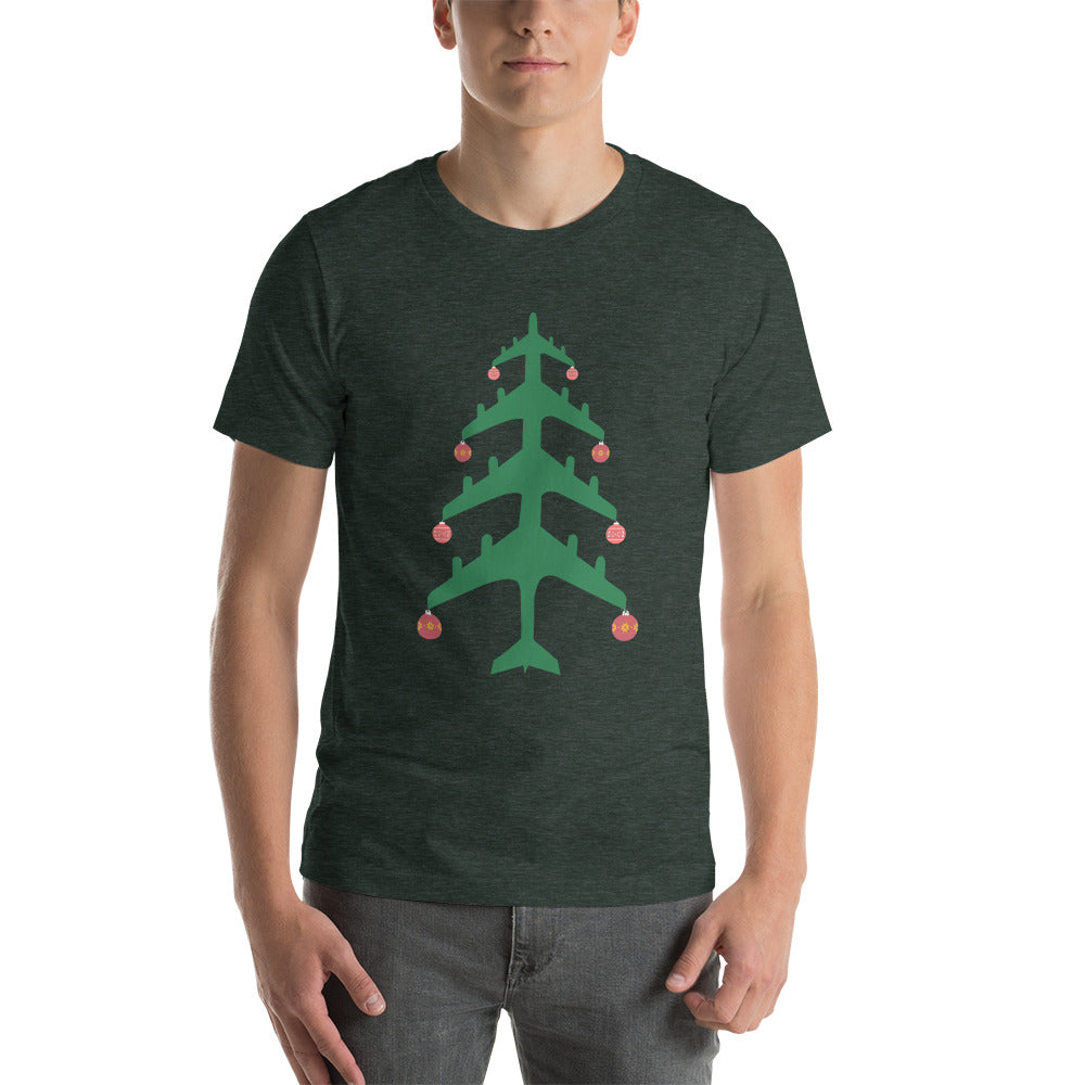 Airplane Christmas Tree Tee - UNISEX - 4 COLORS