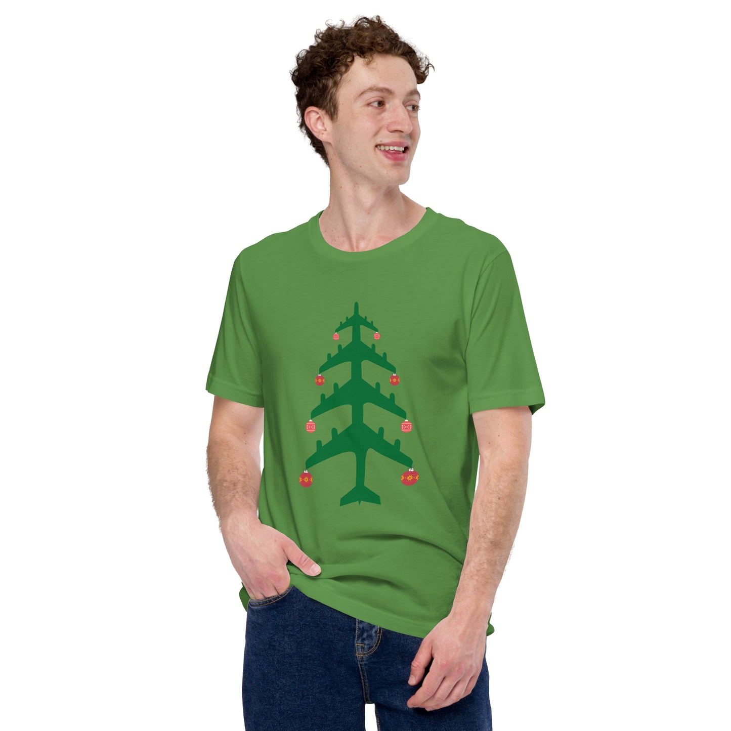 Airplane Christmas Tree Tee - UNISEX - 4 COLORS