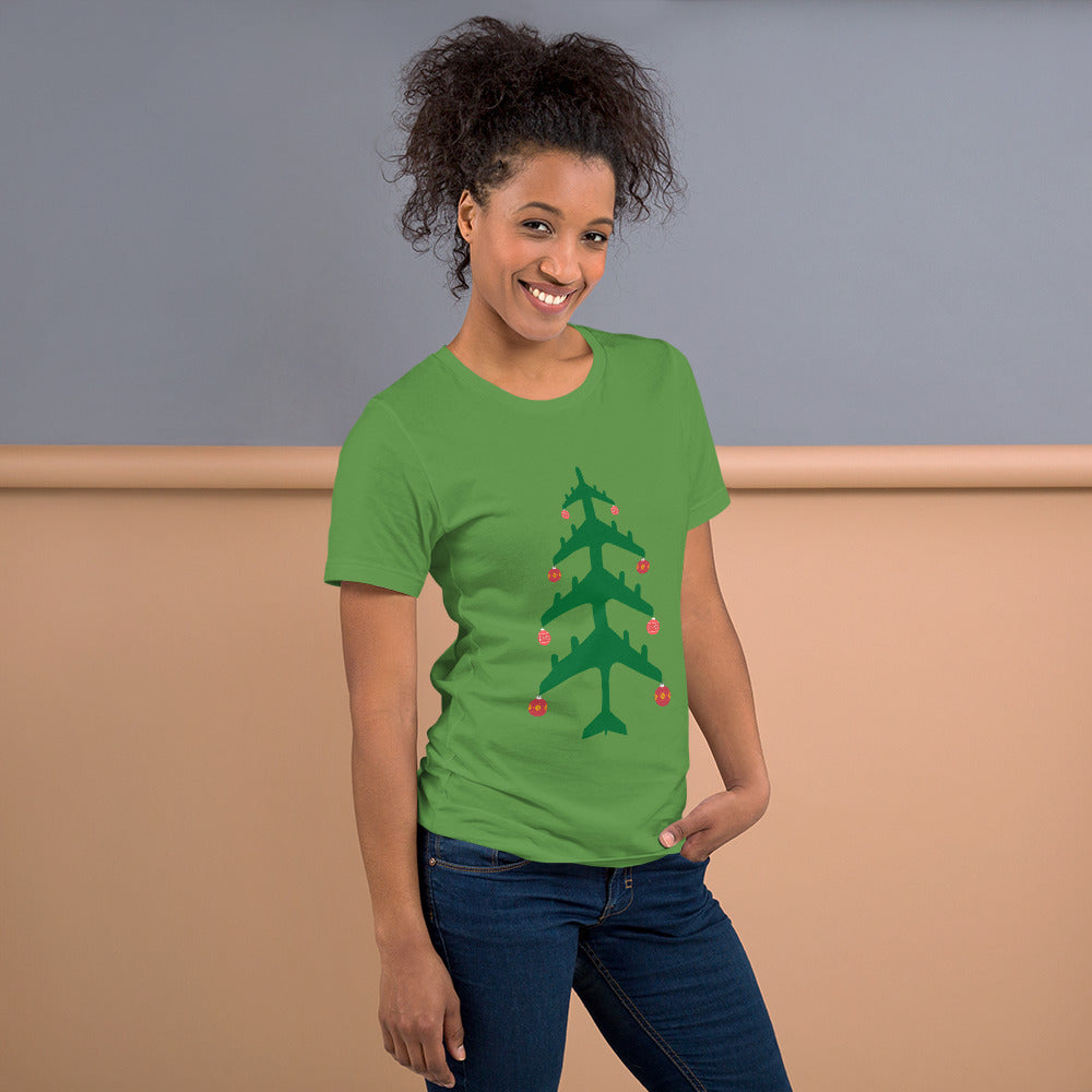 Airplane Christmas Tree Tee - UNISEX - 4 COLORS