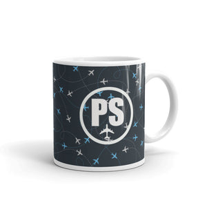 "Around The World" Airplane PS Logo Mug - 11oz